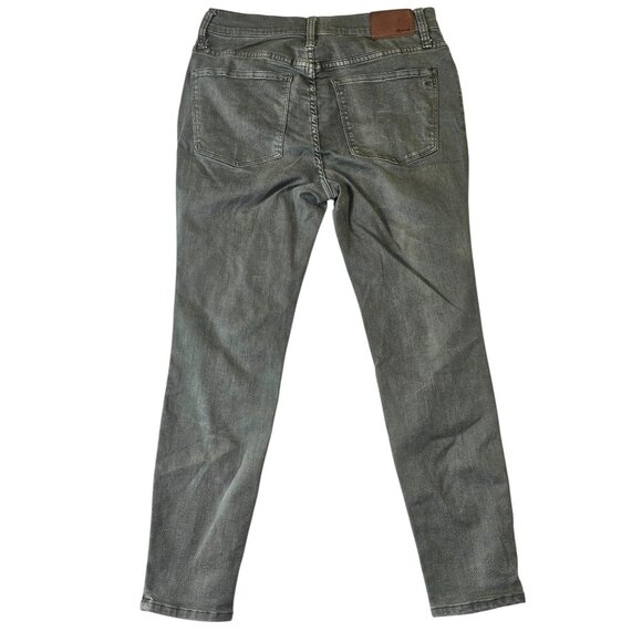 Madewell Green 9" High-Rise Skinny Jeans Style J6665 28P Cotton Blend Button Fly - Picture 6 of 10